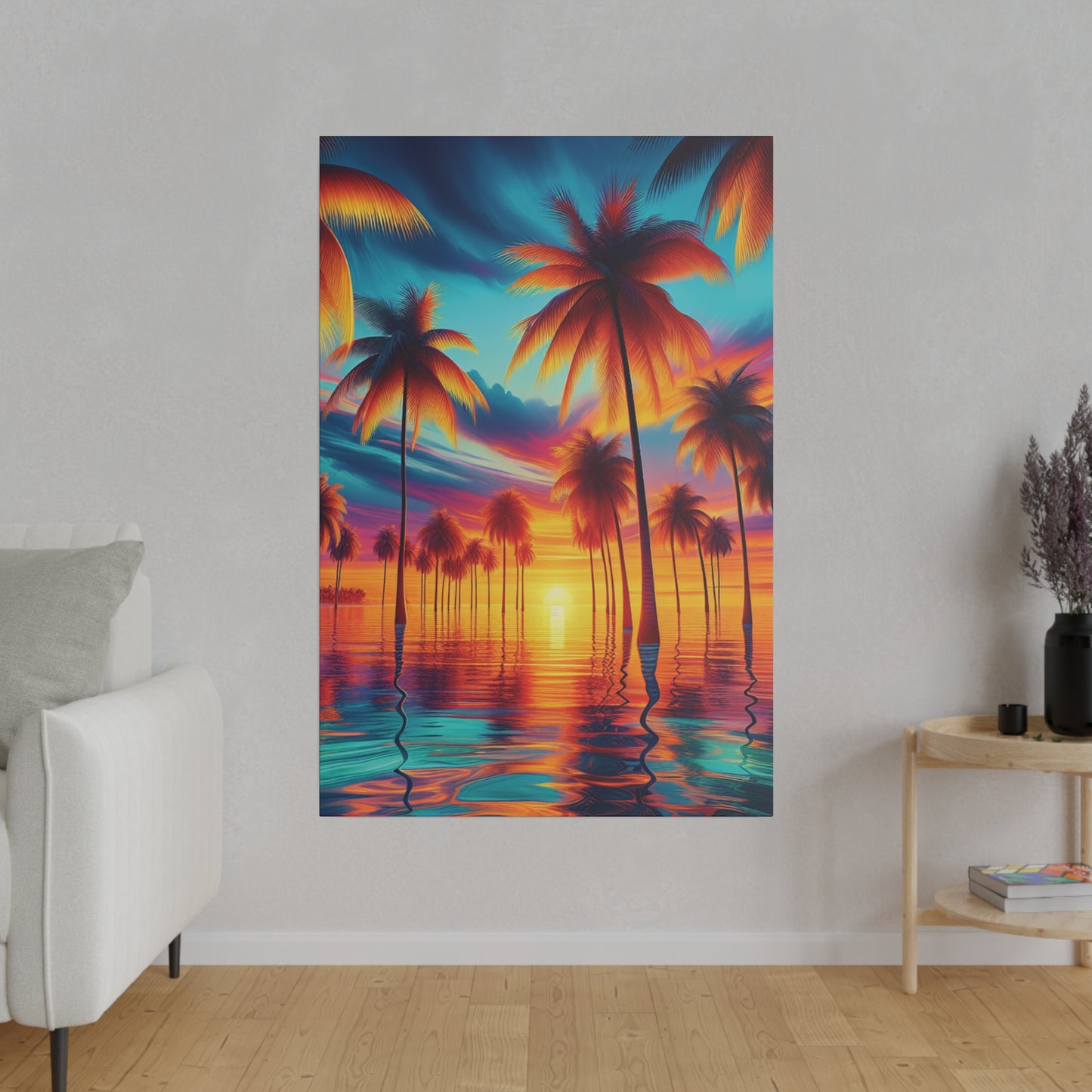 8235F - Miami Beach Sunset Painting Print | Miami | Beach | Sunset | Poster | Home Decor | Wall Art | Canvas