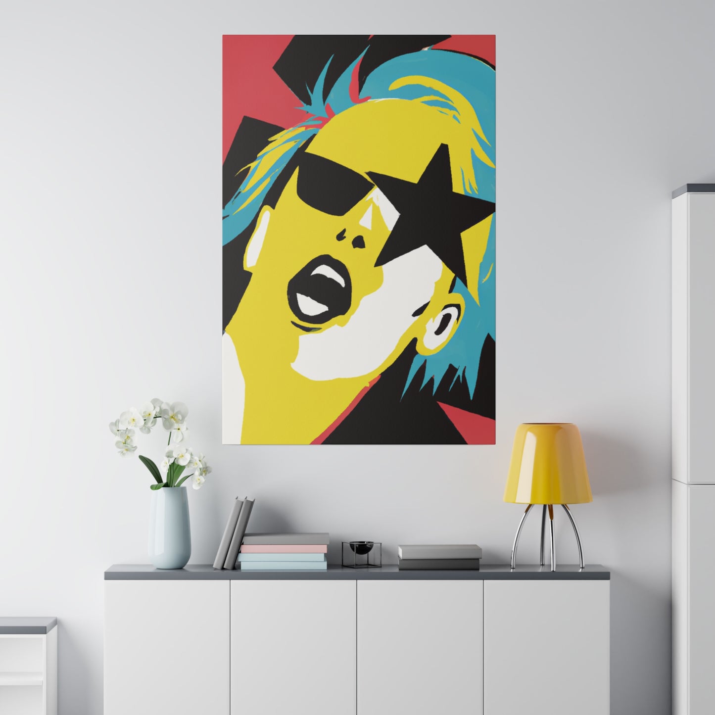 3688R - Rockstar Painting Print | Face | Abstract | Poster | Home Decor | Wall Art | Music Art | Canvas