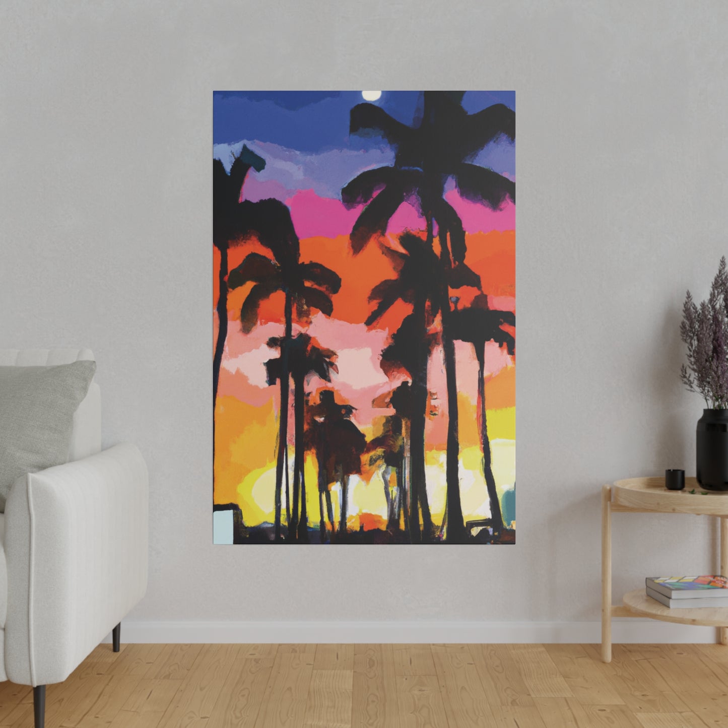 5857E - Miami Beach Sunset Painting Print | Miami | Beach | Sunset | Poster | Home Decor | Wall Art | Canvas