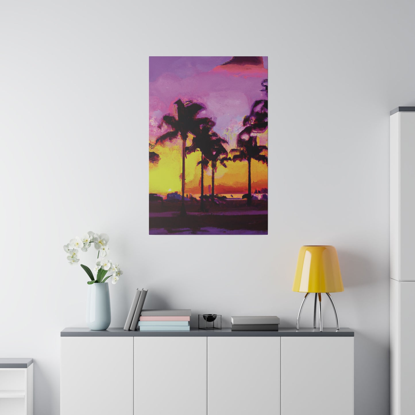 3958L - Miami Beach Sunset Painting Print | Miami | Beach | Sunset | Poster | Home Decor | Wall Art | Canvas