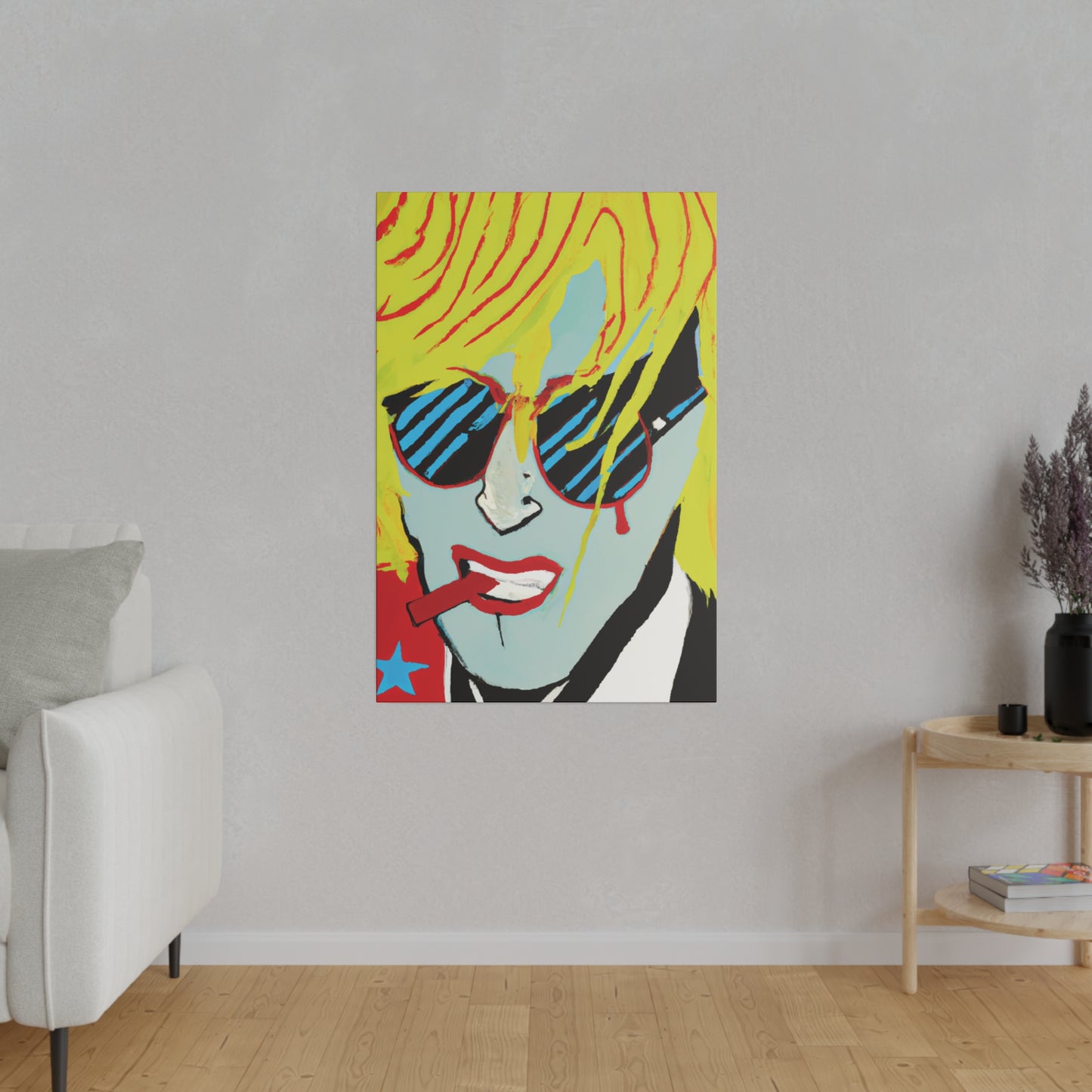 3122Y - Rockstar Painting Print | Face | Abstract | Poster | Home Decor | Wall Art | Music Art | Canvas