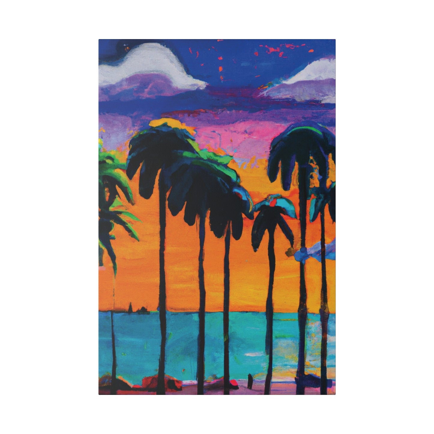 9331M - Miami Beach Sunset Painting Print | Miami | Beach | Sunset | Poster | Home Decor | Wall Art | Canvas