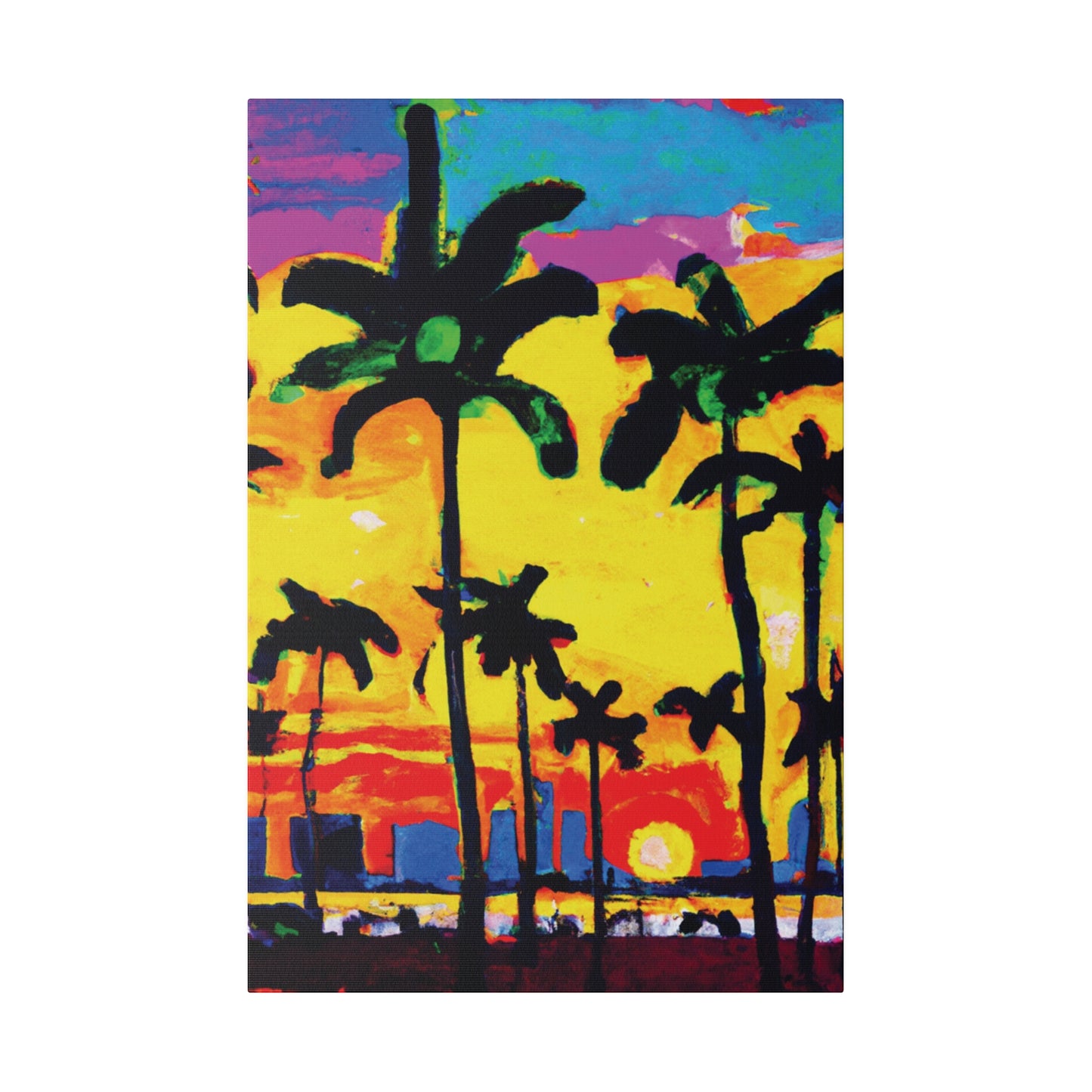 9497Z - Miami Beach Sunset Painting Print | Miami | Beach | Sunset | Poster | Home Decor | Wall Art | Canvas