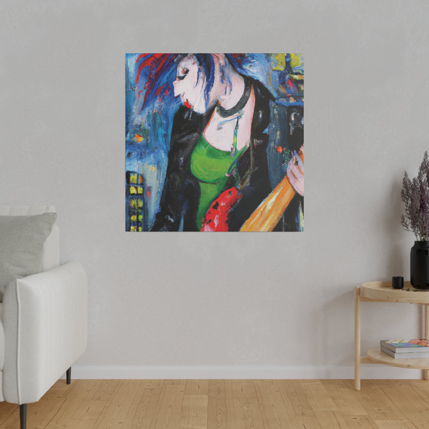 9423T - Rockstar Oil Painting Style Print | Poster | Home Decor | Wall Art | Music Art | Canvas