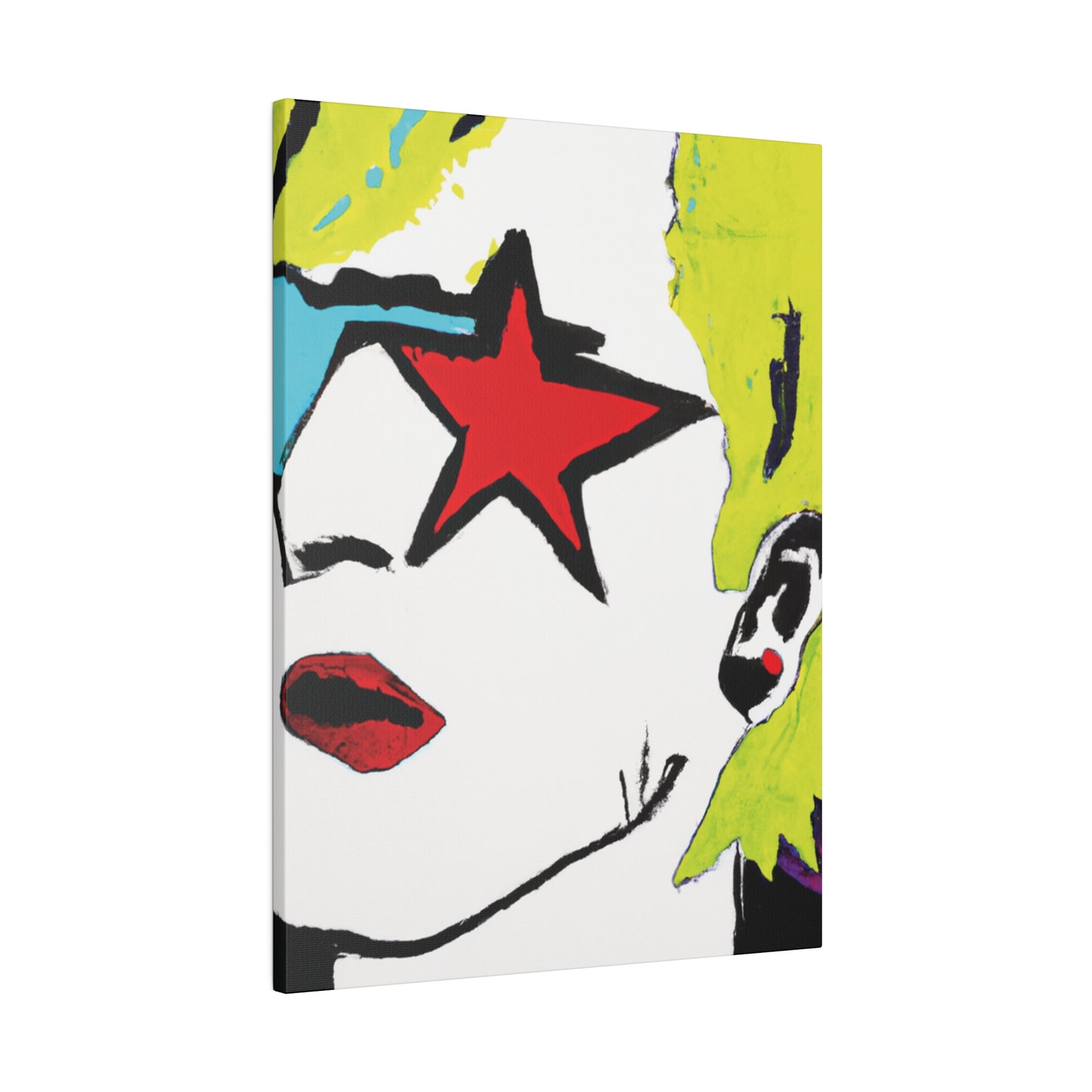 6352S - Rockstar Painting Print | Face | Abstract | Poster | Home Decor | Wall Art | Music Art | Canvas