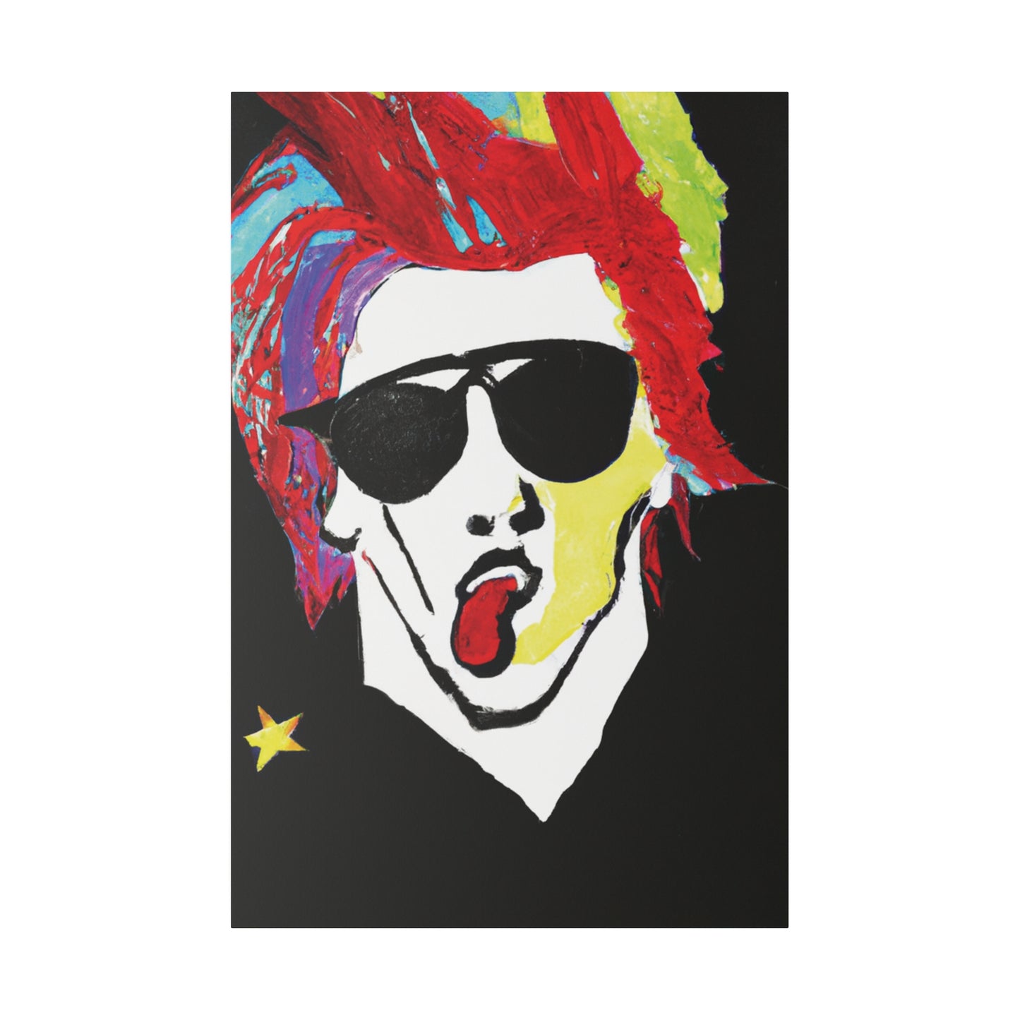 7799D - Rockstar Painting Print | Face | Abstract | Poster | Home Decor | Wall Art | Music Art | Canvas