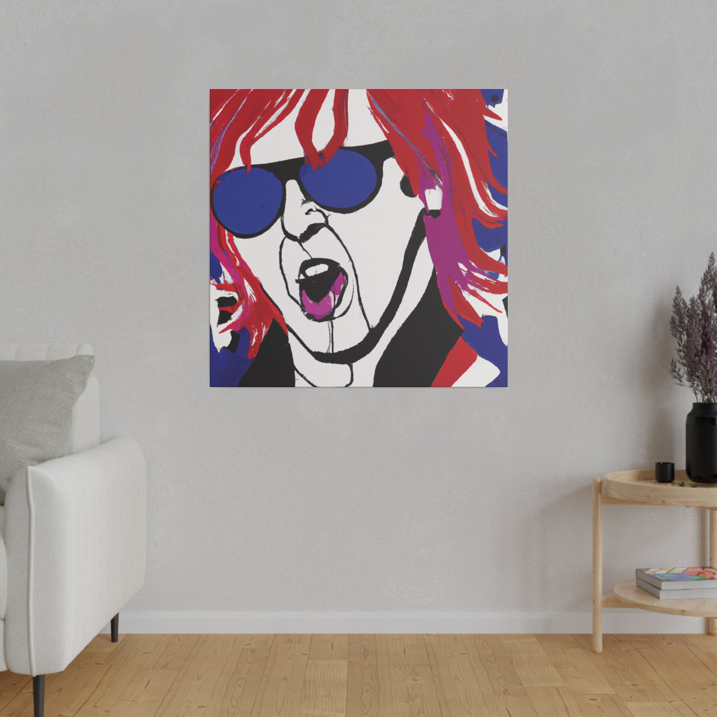 4739V - Rockstar Painting Print | Face | Abstract | Poster | Home Decor | Wall Art | Music Art | Canvas