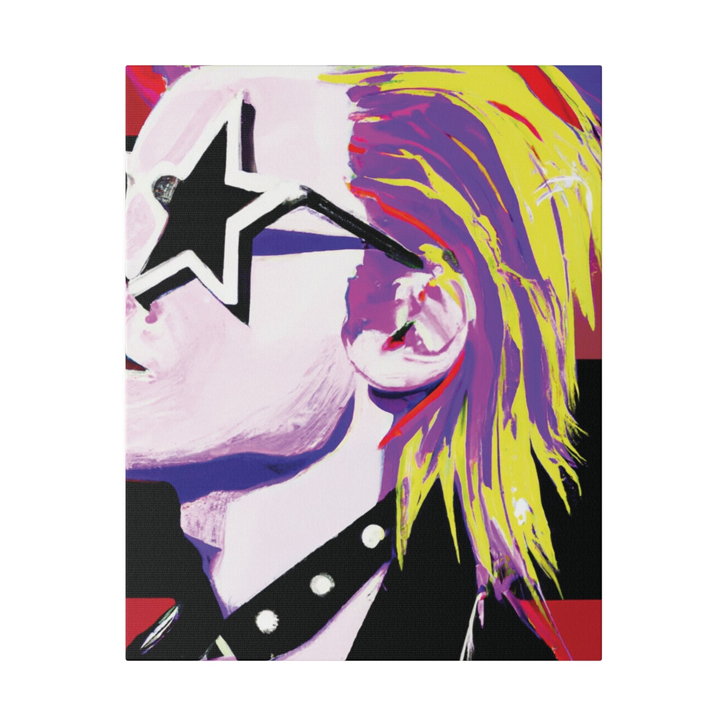 7547K - Rockstar Painting Print | Face | Abstract | Poster | Home Decor | Wall Art | Music Art | Canvas