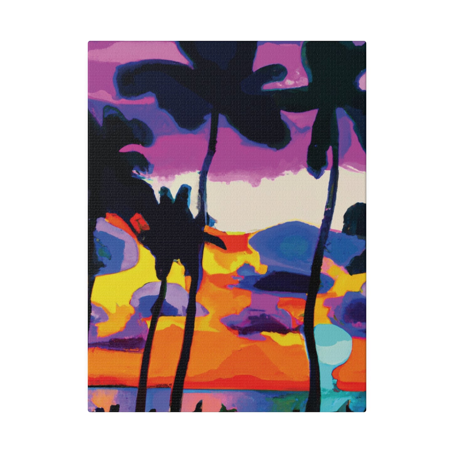 7455H - Miami Beach Sunset Painting Print | Miami | Beach | Sunset | Poster | Home Decor | Wall Art | Canvas