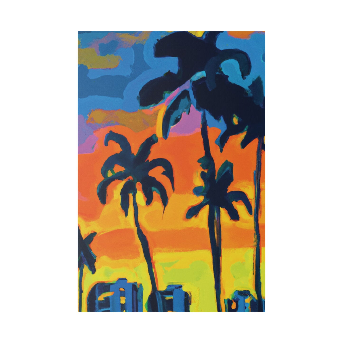 5462R - Miami Beach Sunset Painting Print | Miami | Beach | Sunset | Poster | Home Decor | Wall Art | Canvas