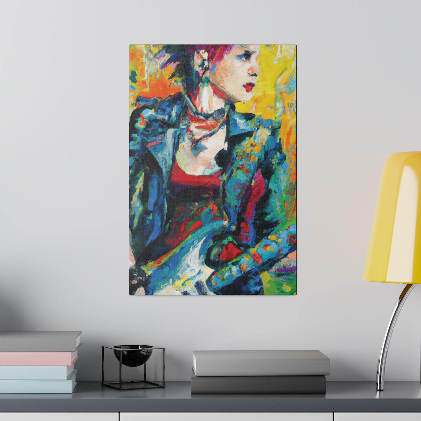9075K - Rockstar Oil Painting Style Print | Poster | Home Decor | Wall Art | Music Art | Canvas