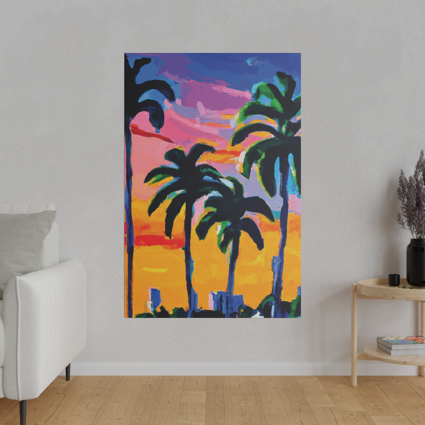 7409P - Miami Beach Sunset Painting Print | Miami | Beach | Sunset | Poster | Home Decor | Wall Art | Canvas