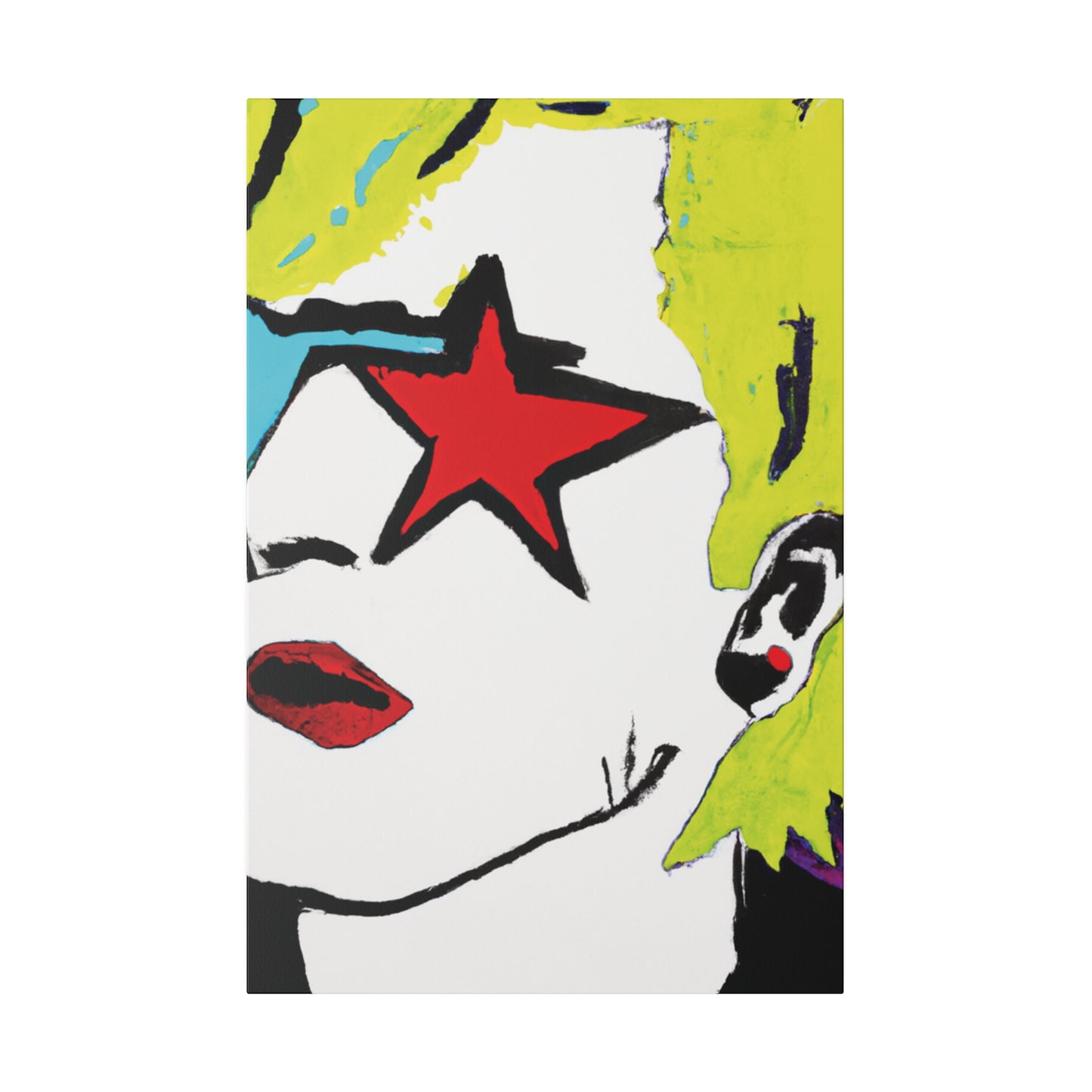 6352S - Rockstar Painting Print | Face | Abstract | Poster | Home Decor | Wall Art | Music Art | Canvas