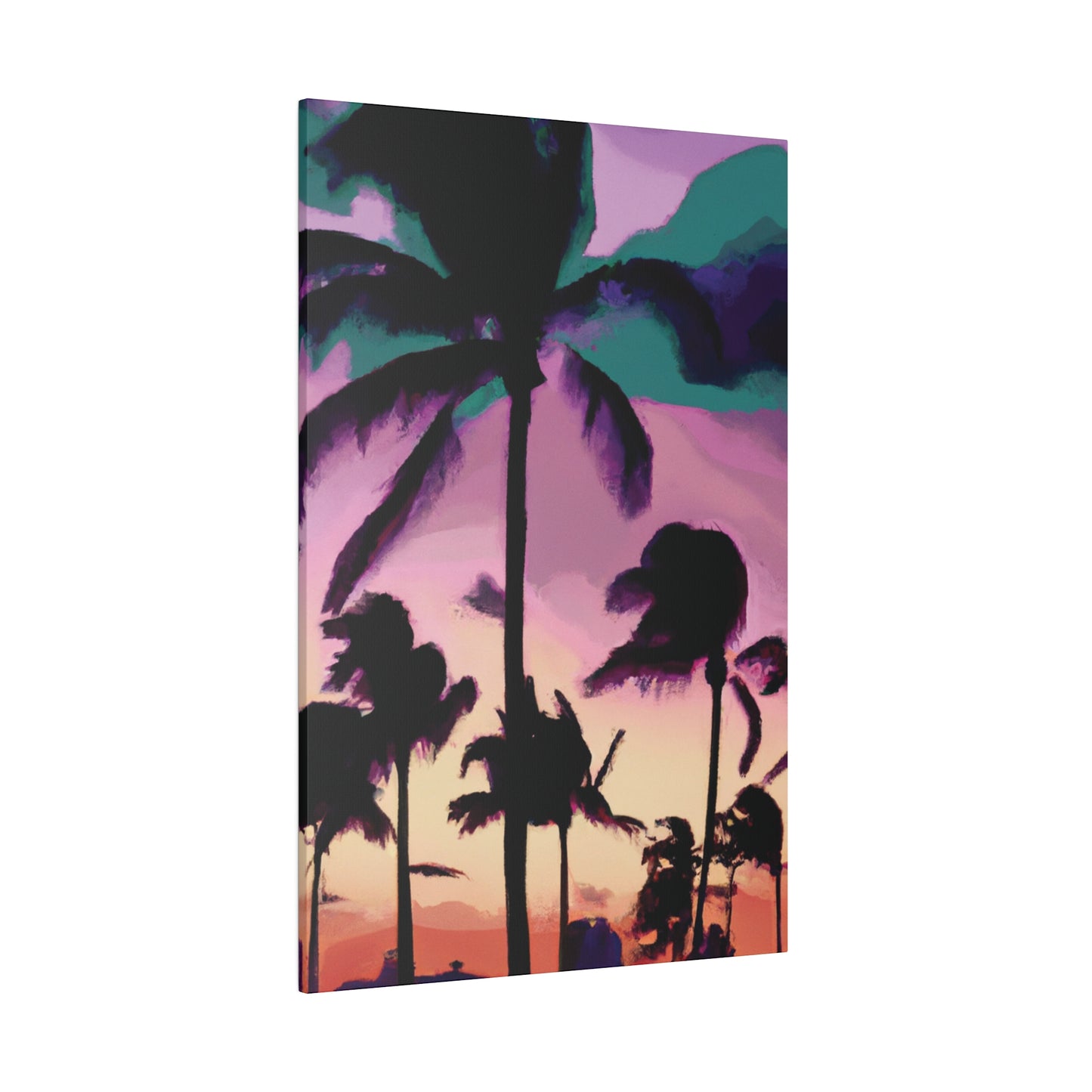 3258K - Miami Beach Sunset Painting Print | Miami | Beach | Sunset | Poster | Home Decor | Wall Art | Canvas