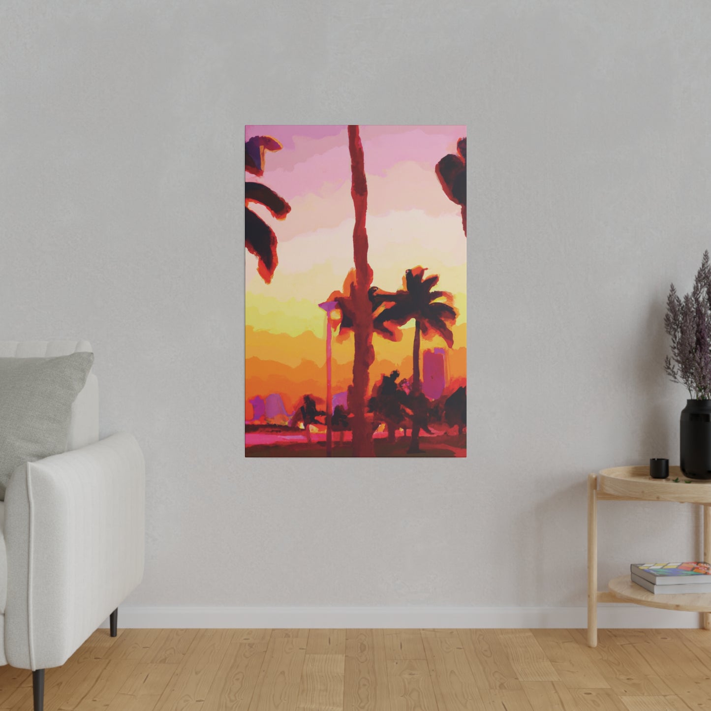 7016Q - Miami Beach Sunset Painting Print | Miami | Beach | Sunset | Poster | Home Decor | Wall Art | Canvas