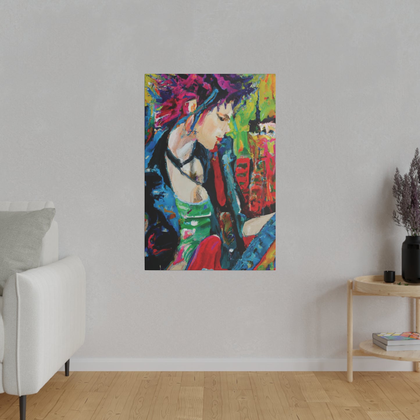 7125T - Rockstar Oil Painting Style Print | Poster | Home Decor | Wall Art | Music Art | Canvas