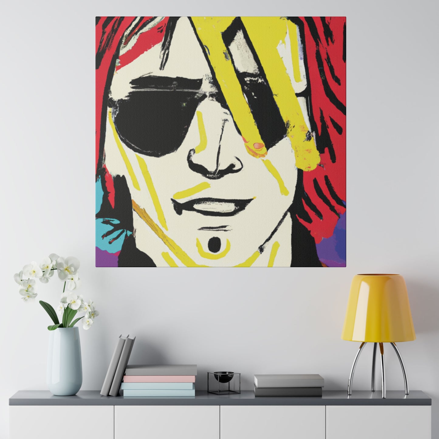 7106Z - Rockstar Painting Print | Face | Abstract | Poster | Home Decor | Wall Art | Music Art | Canvas