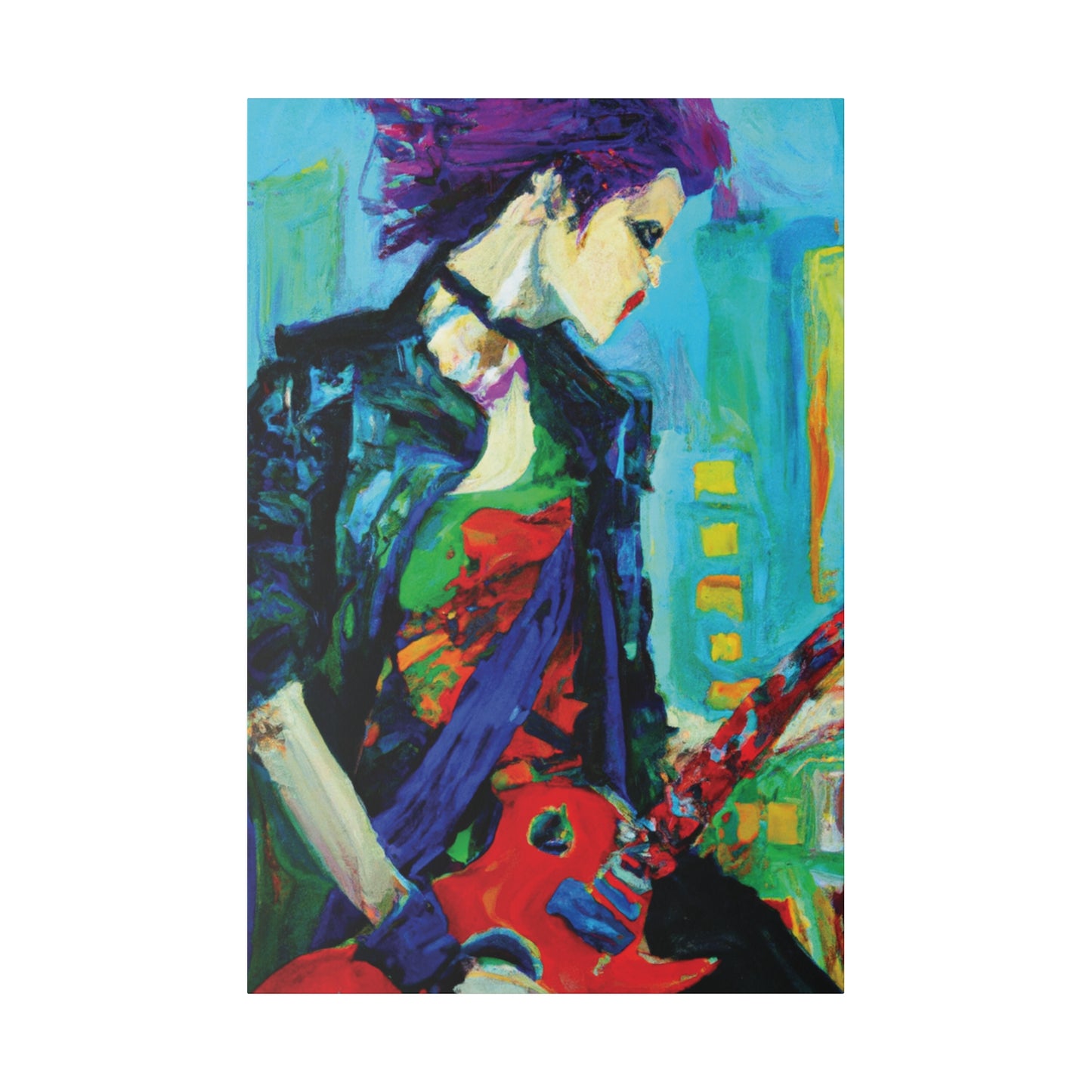 6756O - Rockstar Oil Painting Style Print | Poster | Home Decor | Wall Art | Music Art | Canvas