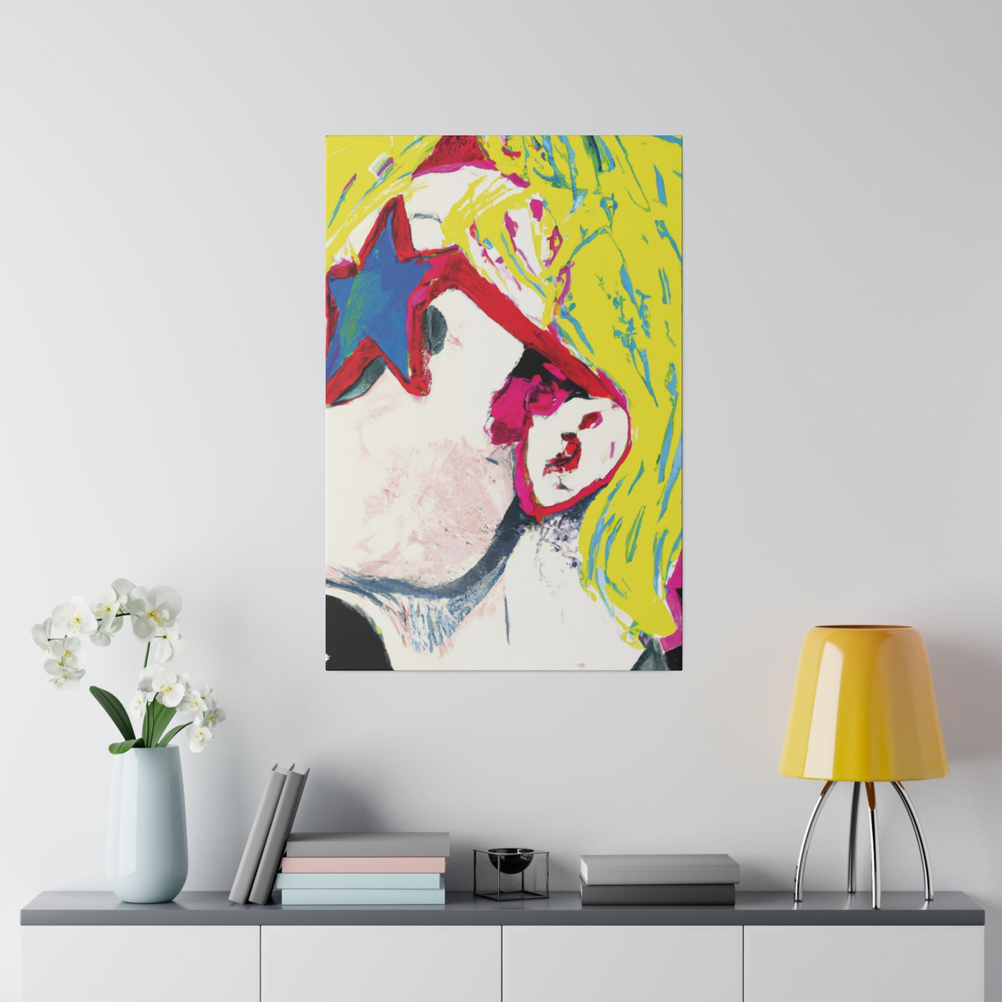 9408X - Rockstar Painting Print | Face | Abstract | Poster | Home Decor | Wall Art | Music Art | Canvas