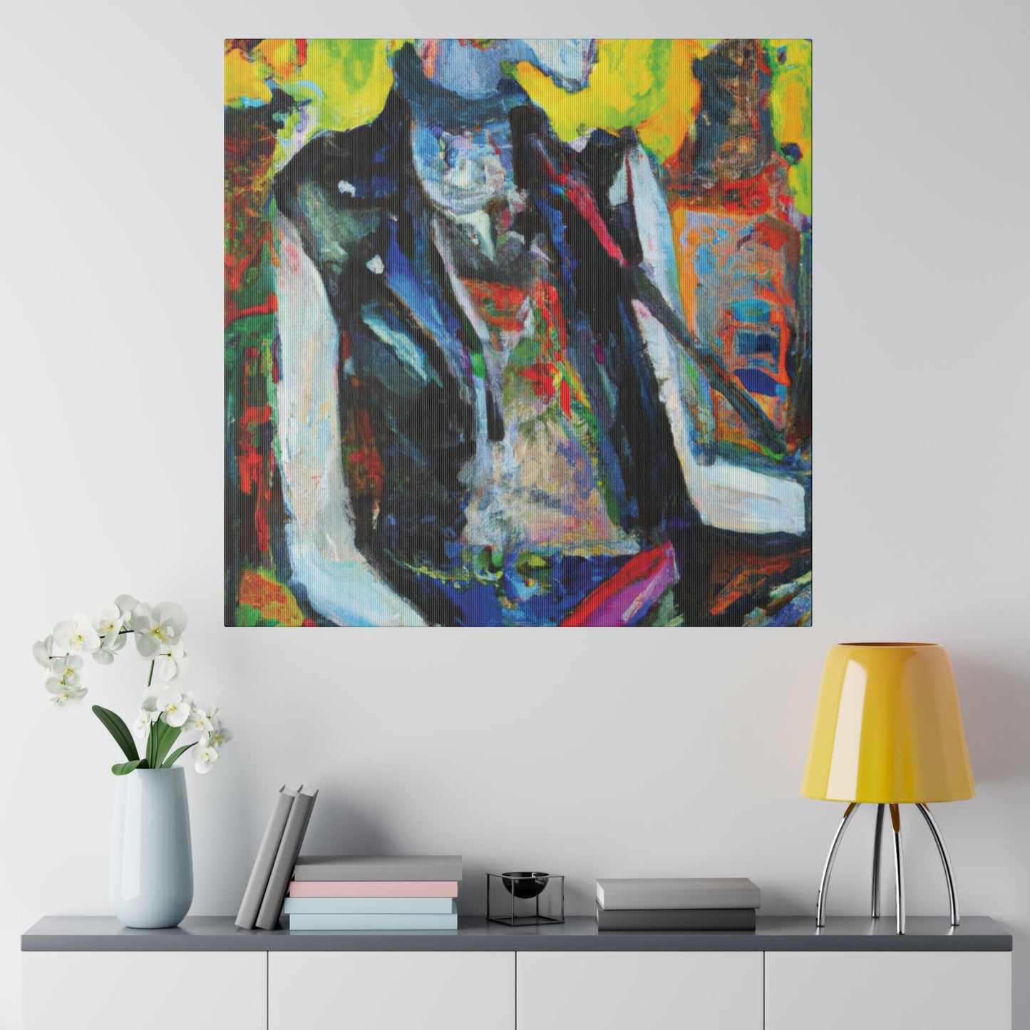 7349W - Rockstar Oil Painting Style Print | Poster | Home Decor | Wall Art | Music Art | Canvas