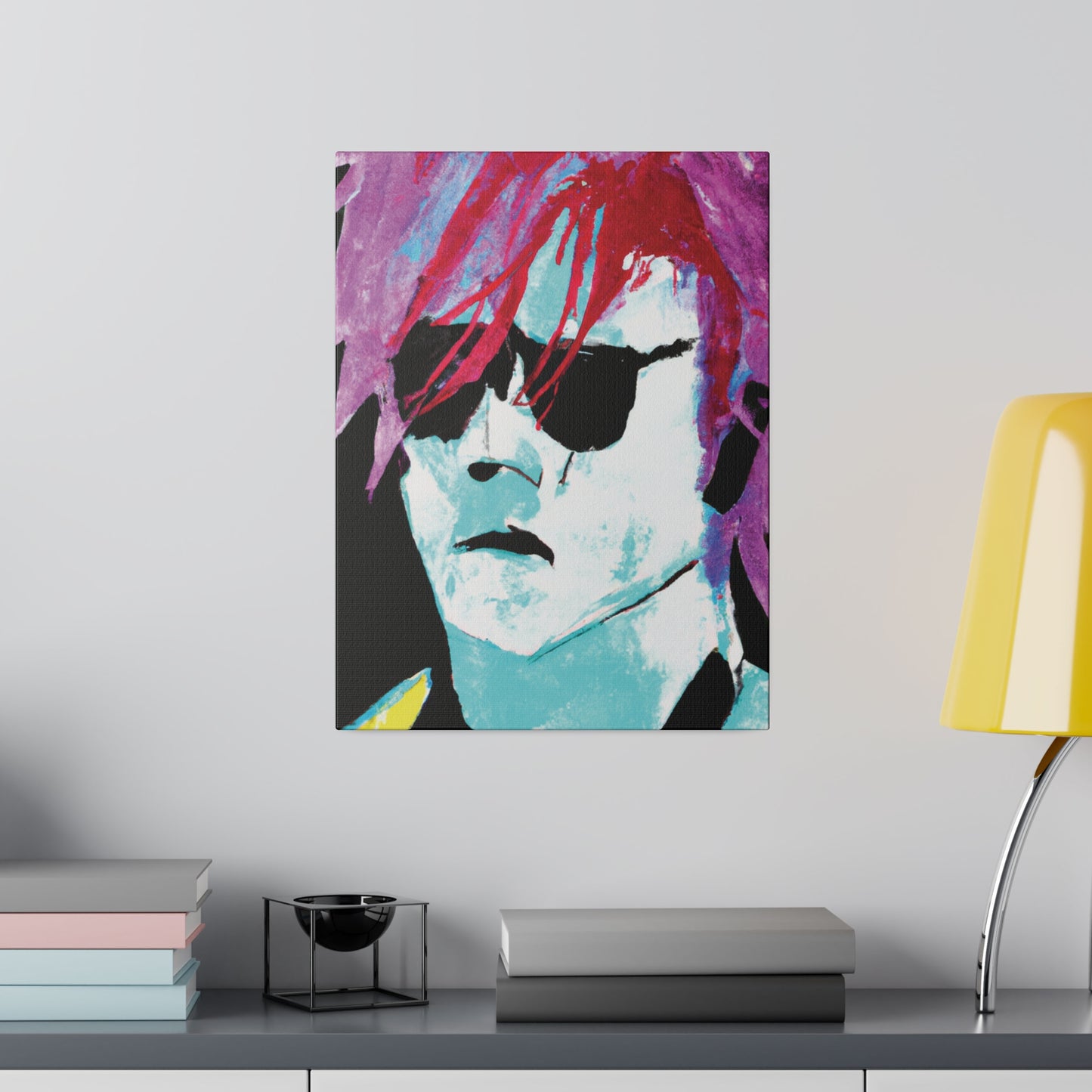 414V - Rockstar Painting Print | Face | Abstract | Poster | Home Decor | Wall Art | Music Art | Canvas