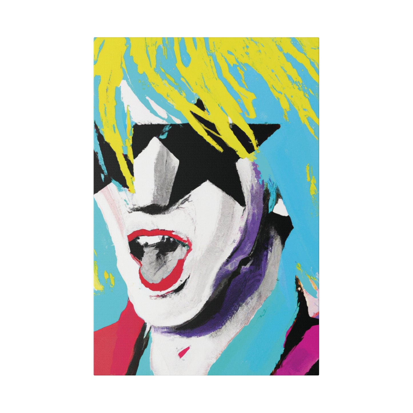 8736P - Rockstar Painting Print | Face | Abstract | Poster | Home Decor | Wall Art | Music Art | Canvas