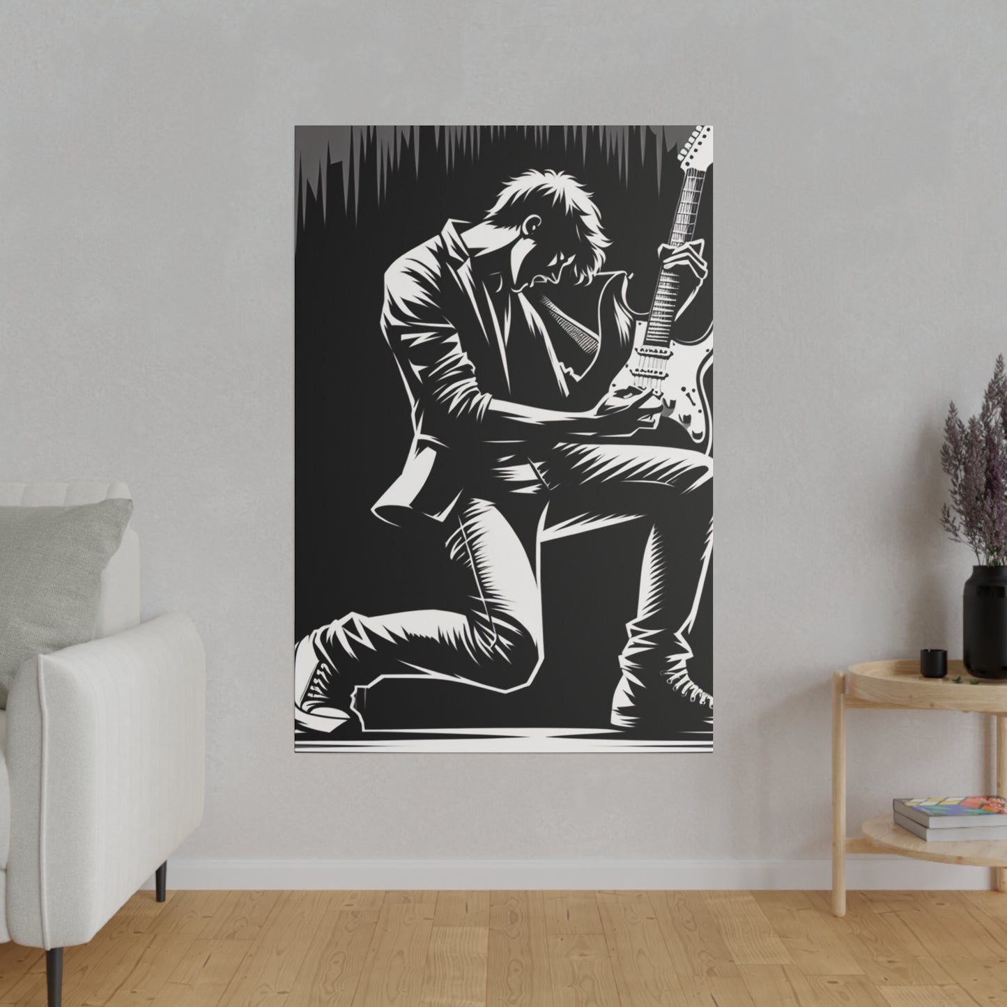 9382Z - music art work, rockstar gifts, musician gift ideas, guitar art work, guitar artwork, guitar wall art canvas, playing guitar, decor