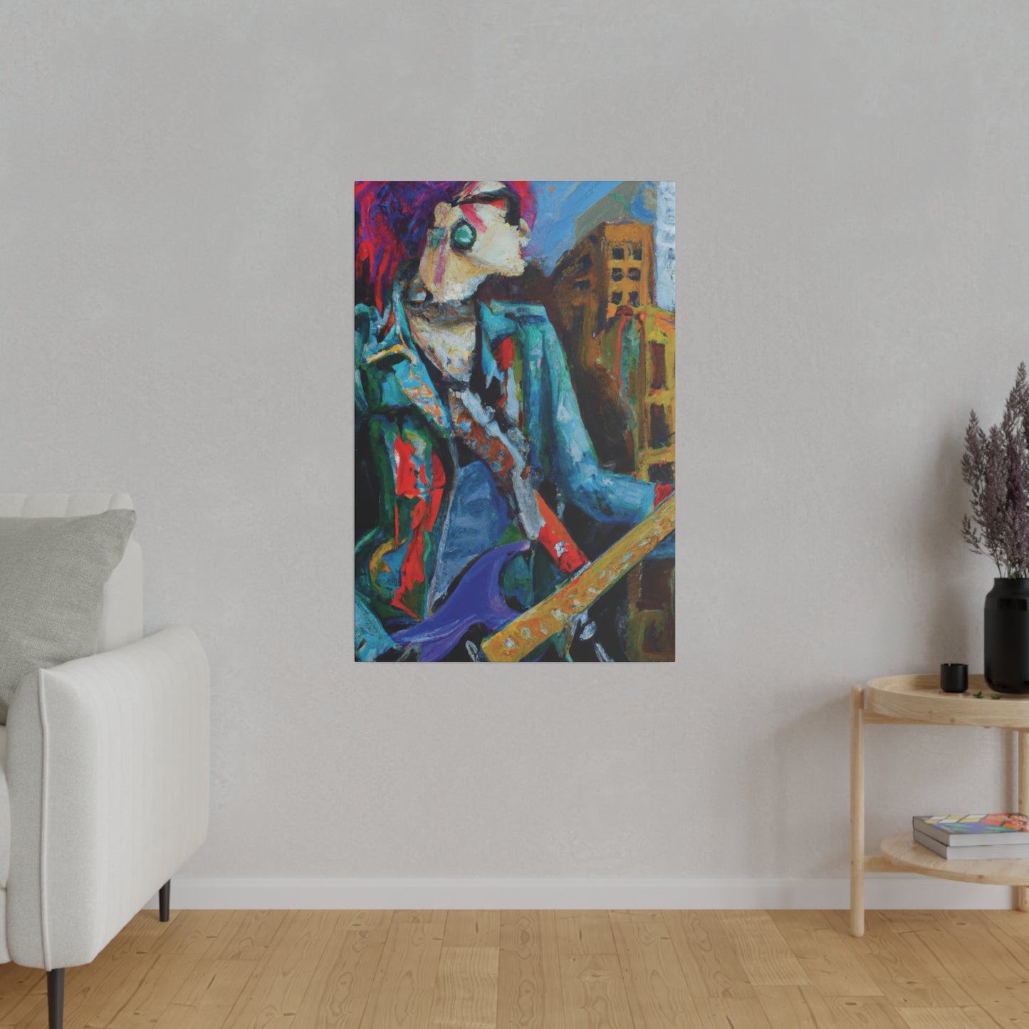 8911G - Rockstar Oil Painting Style Print | Poster | Home Decor | Wall Art | Music Art | Canvas