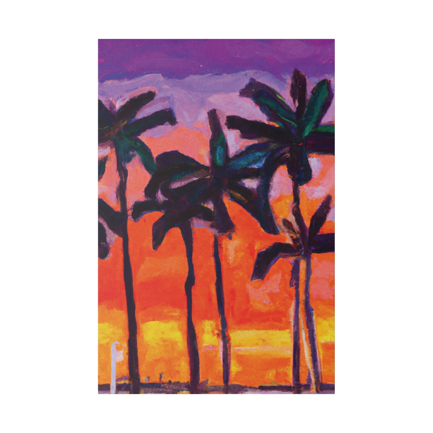 5618V - Miami Beach Sunset Painting Print | Miami | Beach | Sunset | Poster | Home Decor | Wall Art | Canvas