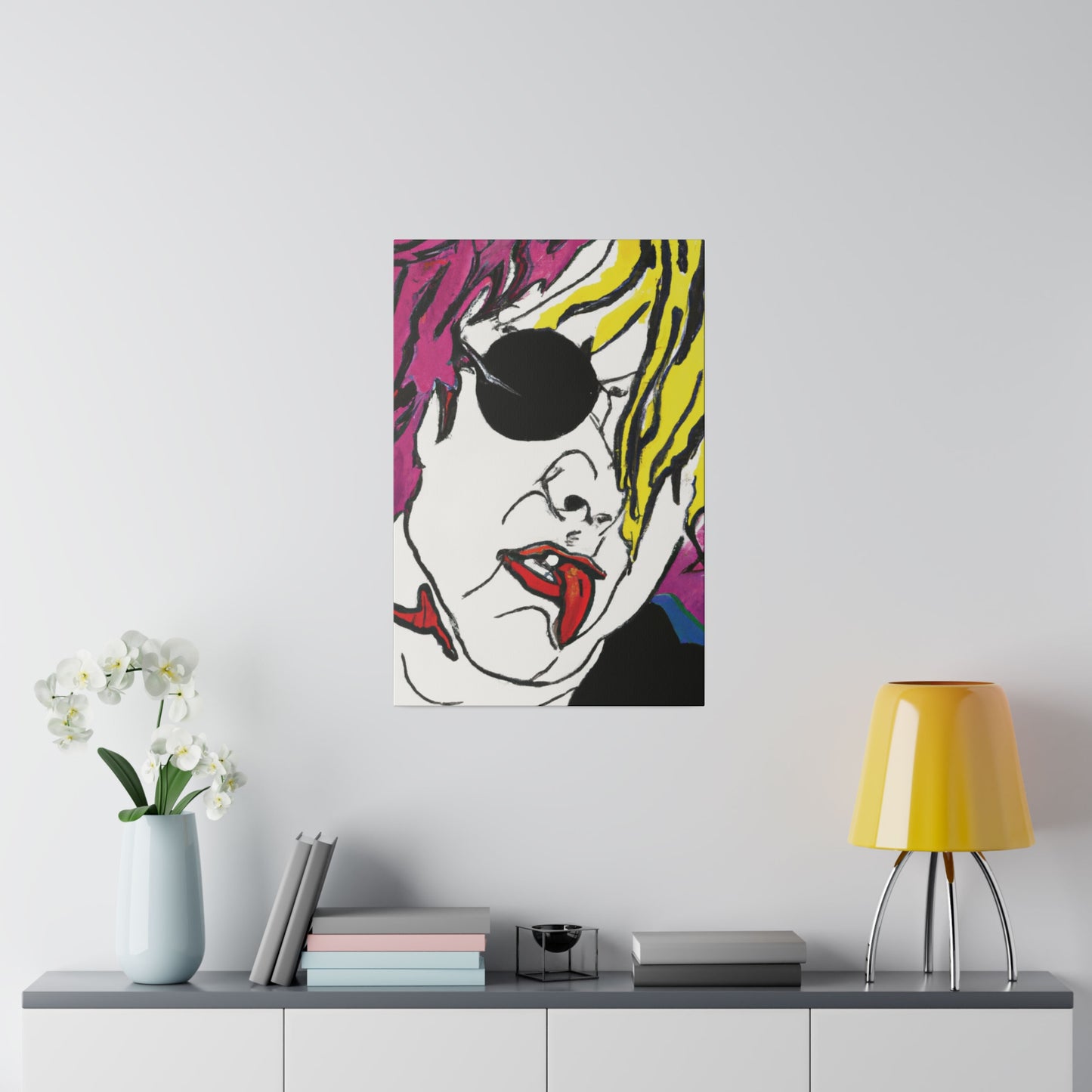 4249K - Rockstar Painting Print | Face | Abstract | Poster | Home Decor | Wall Art | Music Art | Canvas