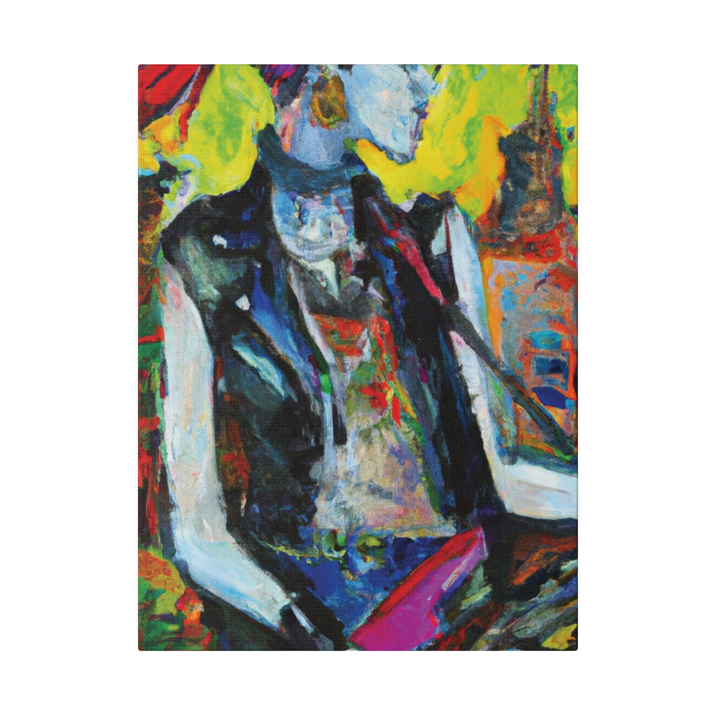 7349W - Rockstar Oil Painting Style Print | Poster | Home Decor | Wall Art | Music Art | Canvas