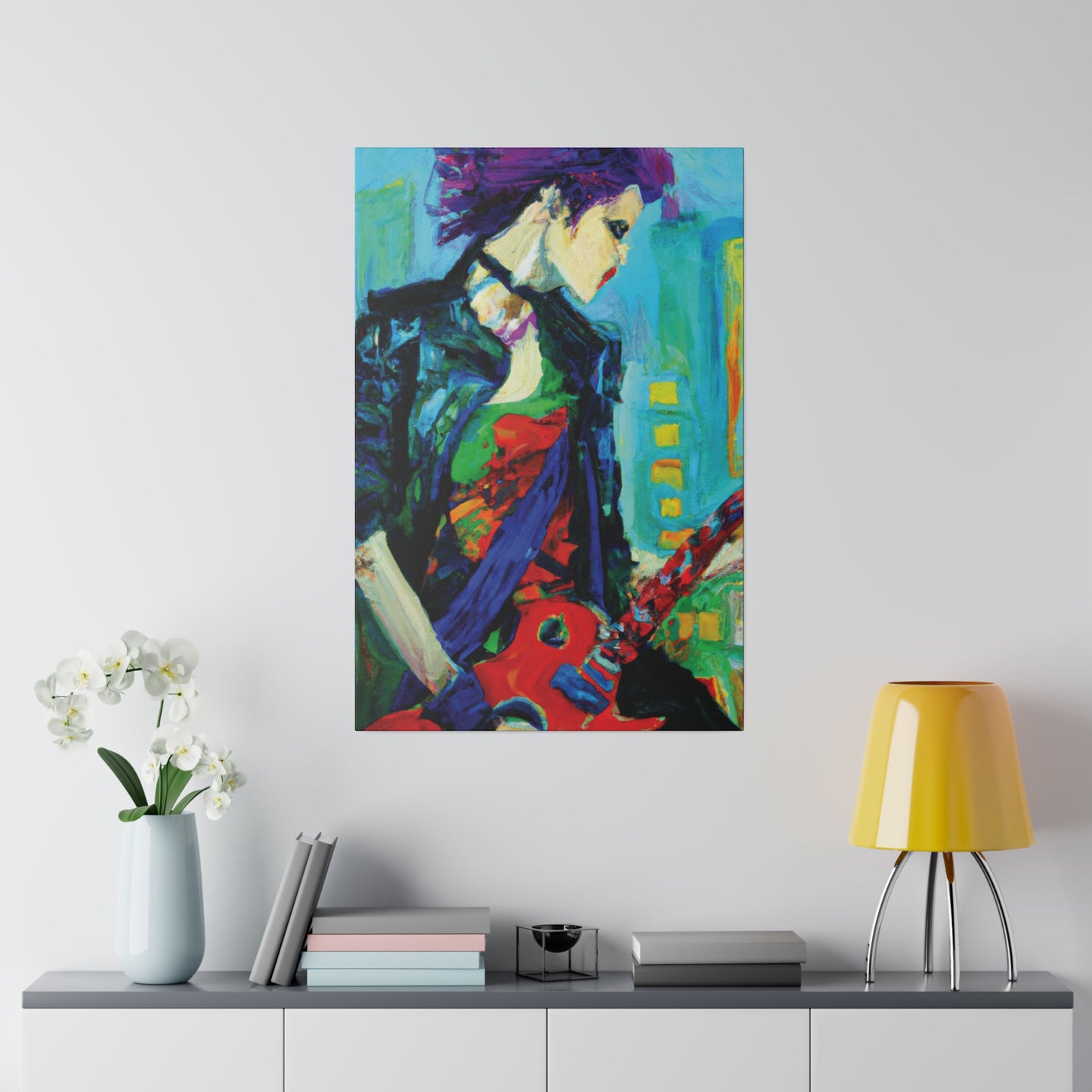 6756O - Rockstar Oil Painting Style Print | Poster | Home Decor | Wall Art | Music Art | Canvas