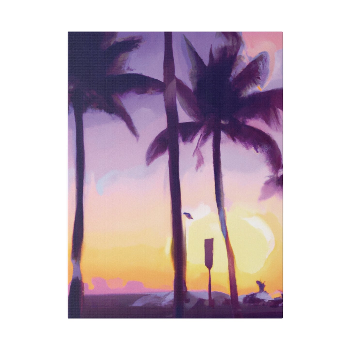 6137G - Miami Beach Sunset Painting Print | Miami | Beach | Sunset | Poster | Home Decor | Wall Art | Canvas