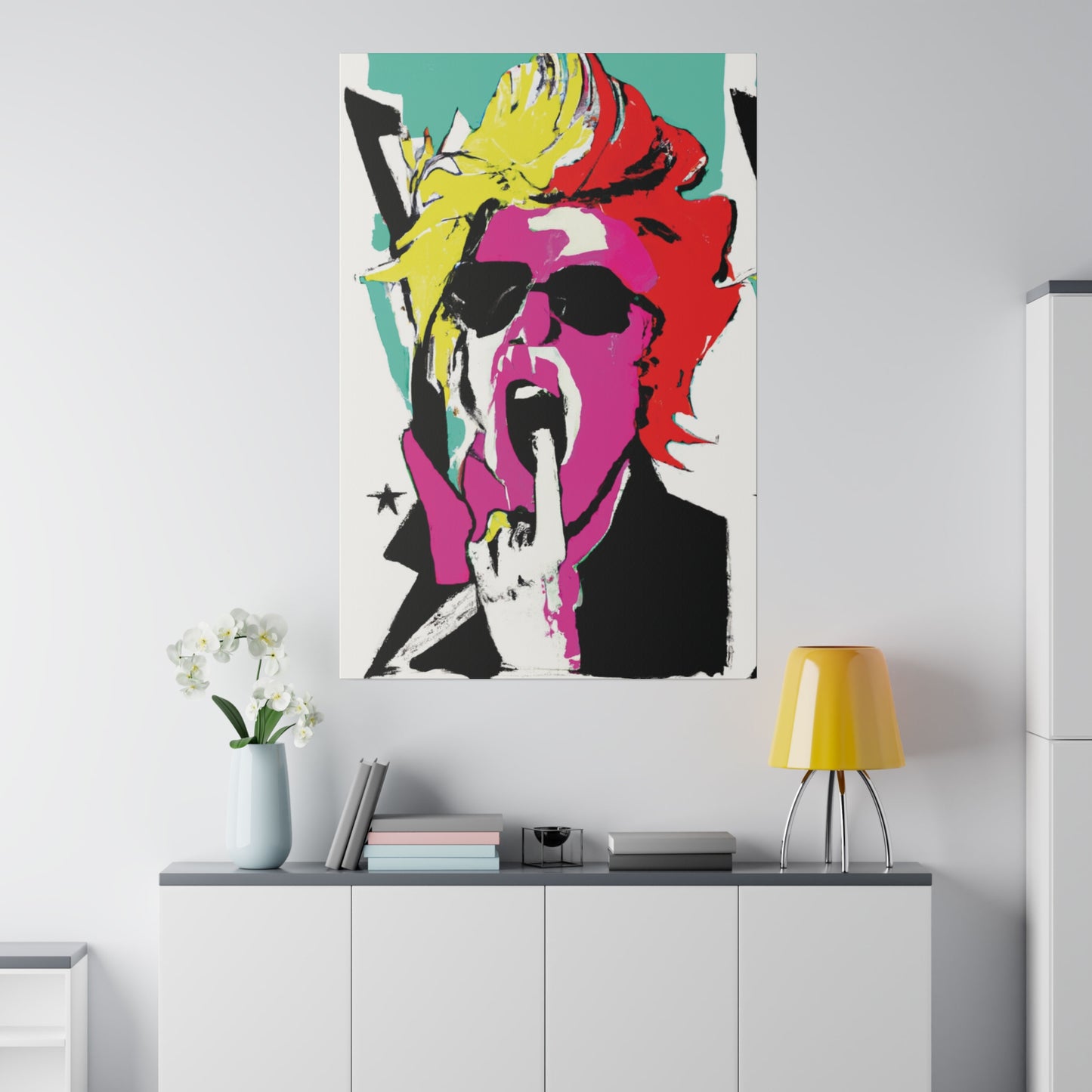 4598A - Rockstar Painting Print | Face | Abstract | Poster | Home Decor | Wall Art | Music Art | Canvas