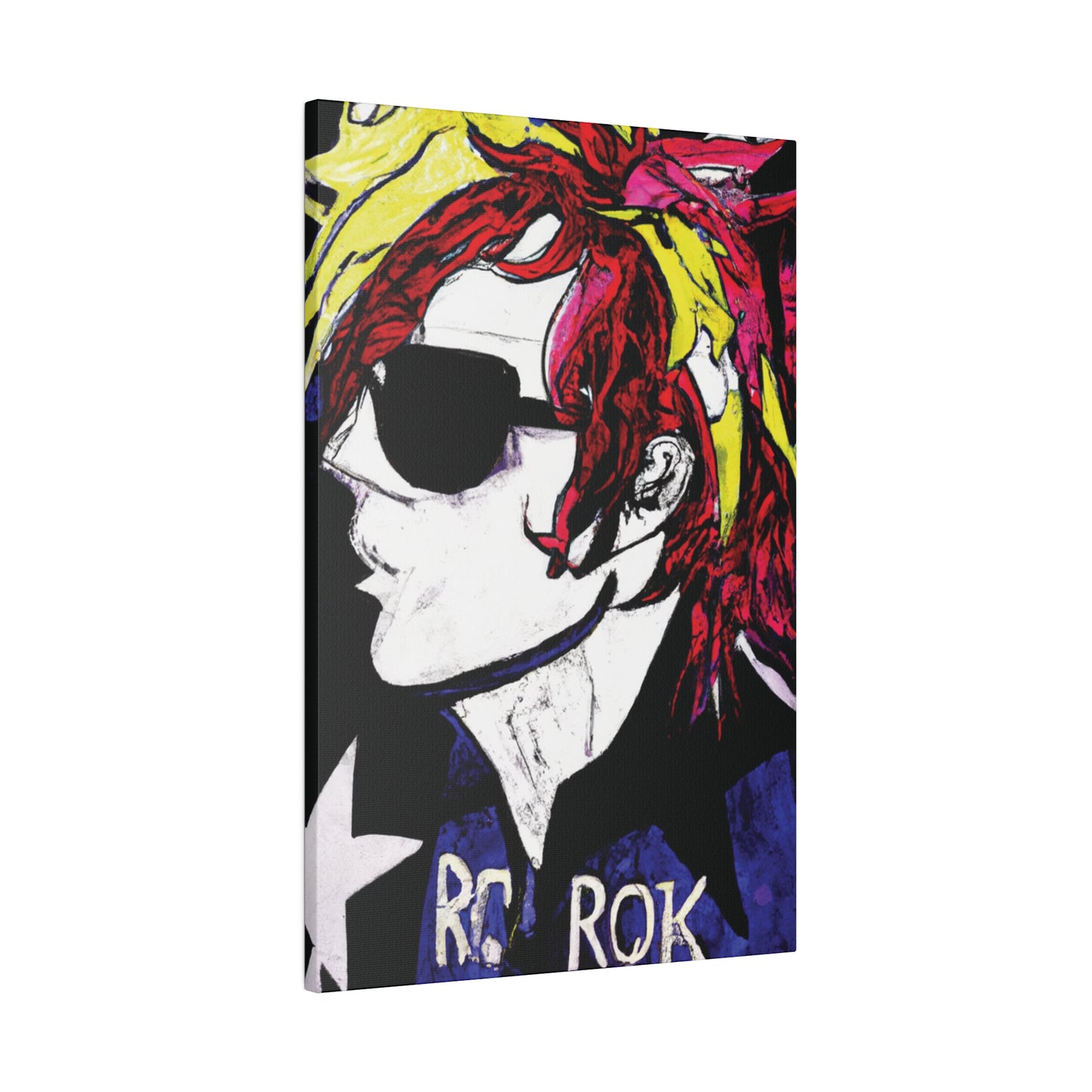 7561C - Rockstar Painting Print | Face | Abstract | Poster | Home Decor | Wall Art | Music Art | Canvas