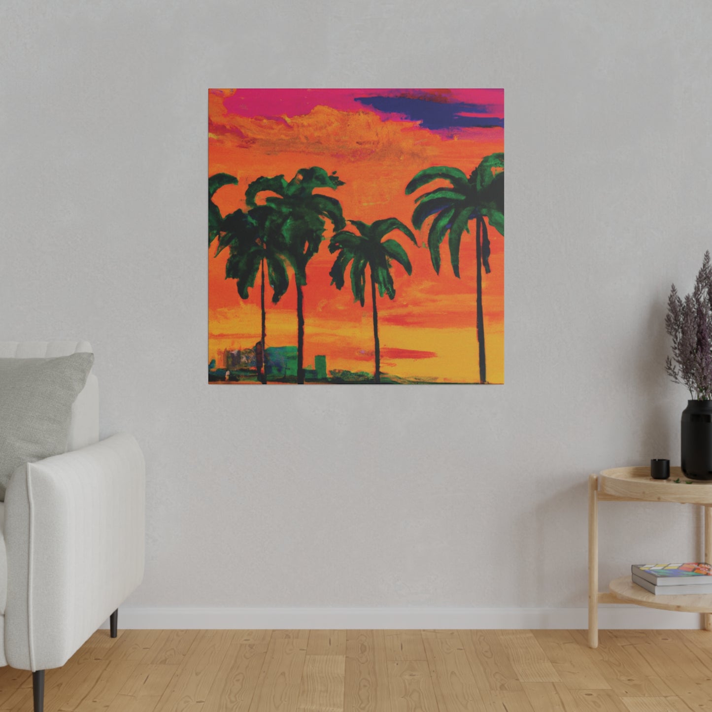 7389Y - Miami Beach Sunset Painting Print | Miami | Beach | Sunset | Poster | Home Decor | Wall Art | Canvas