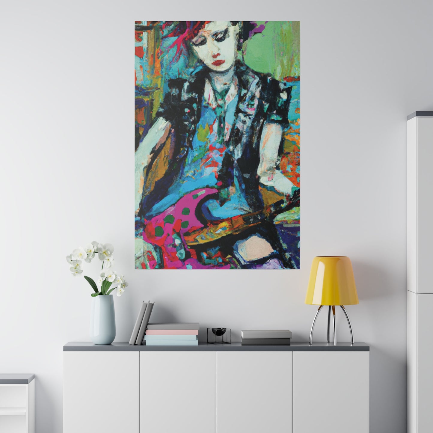 8725A - Rockstar Oil Painting Style Print | Poster | Home Decor | Wall Art | Music Art | Canvas