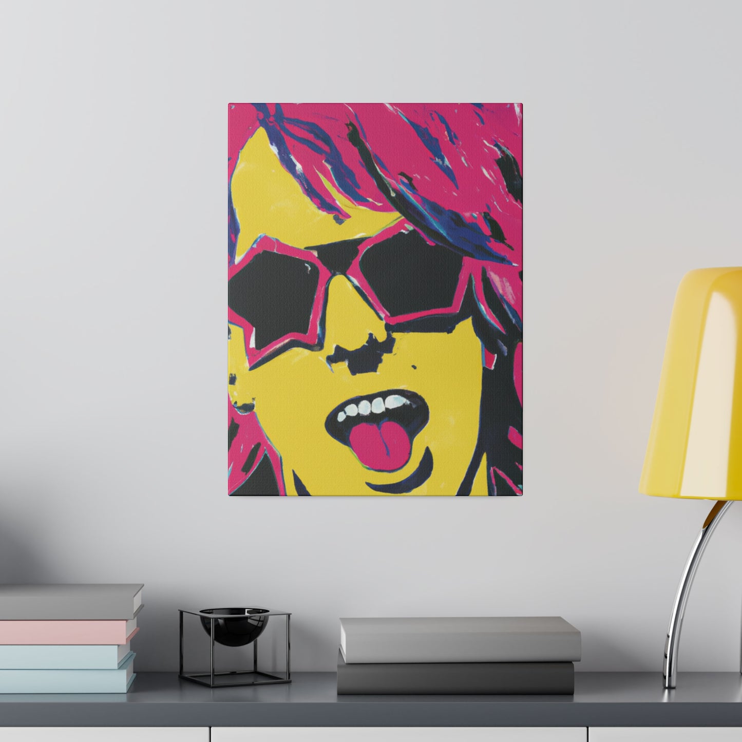 2536W - Rockstar Painting Print | Face | Abstract | Poster | Home Decor | Wall Art | Music Art | Canvas