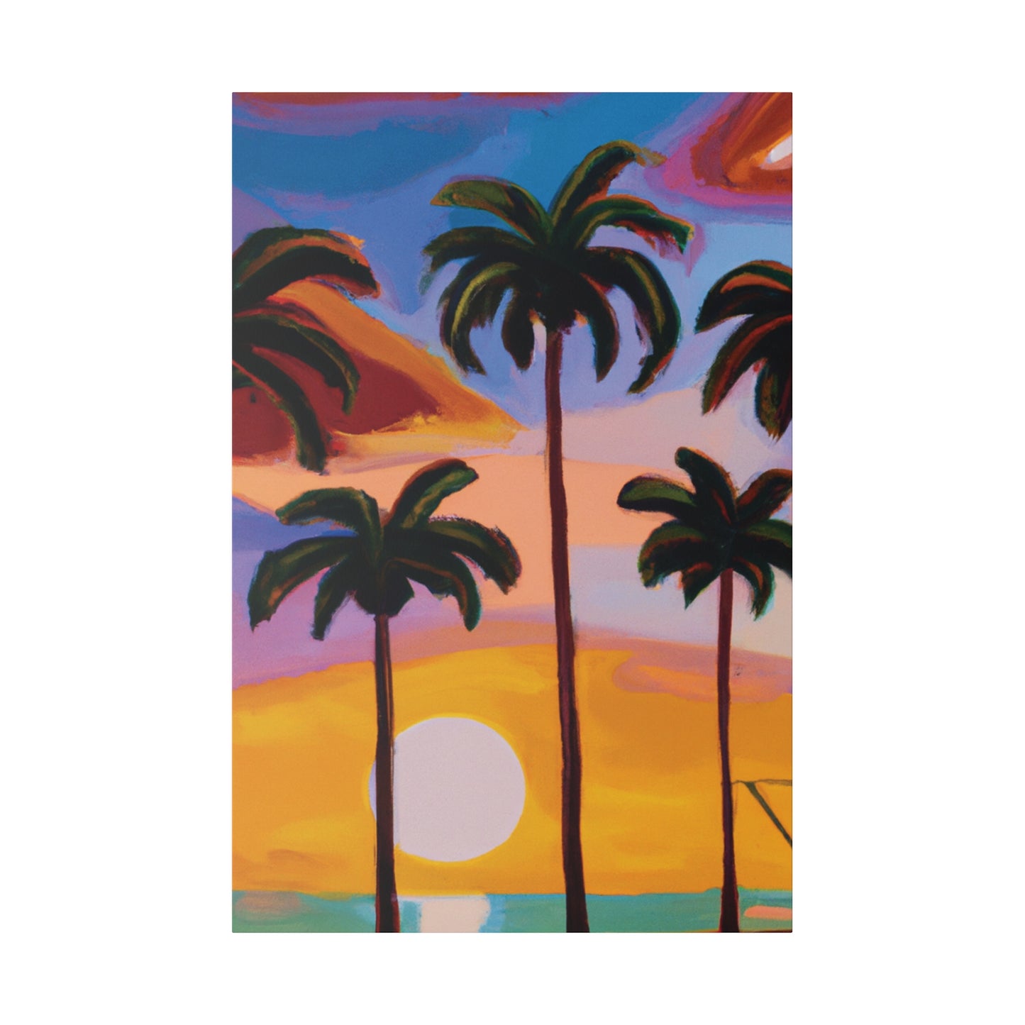 3282K - Miami Beach Sunset Painting Print | Miami | Beach | Sunset | Poster | Home Decor | Wall Art | Canvas