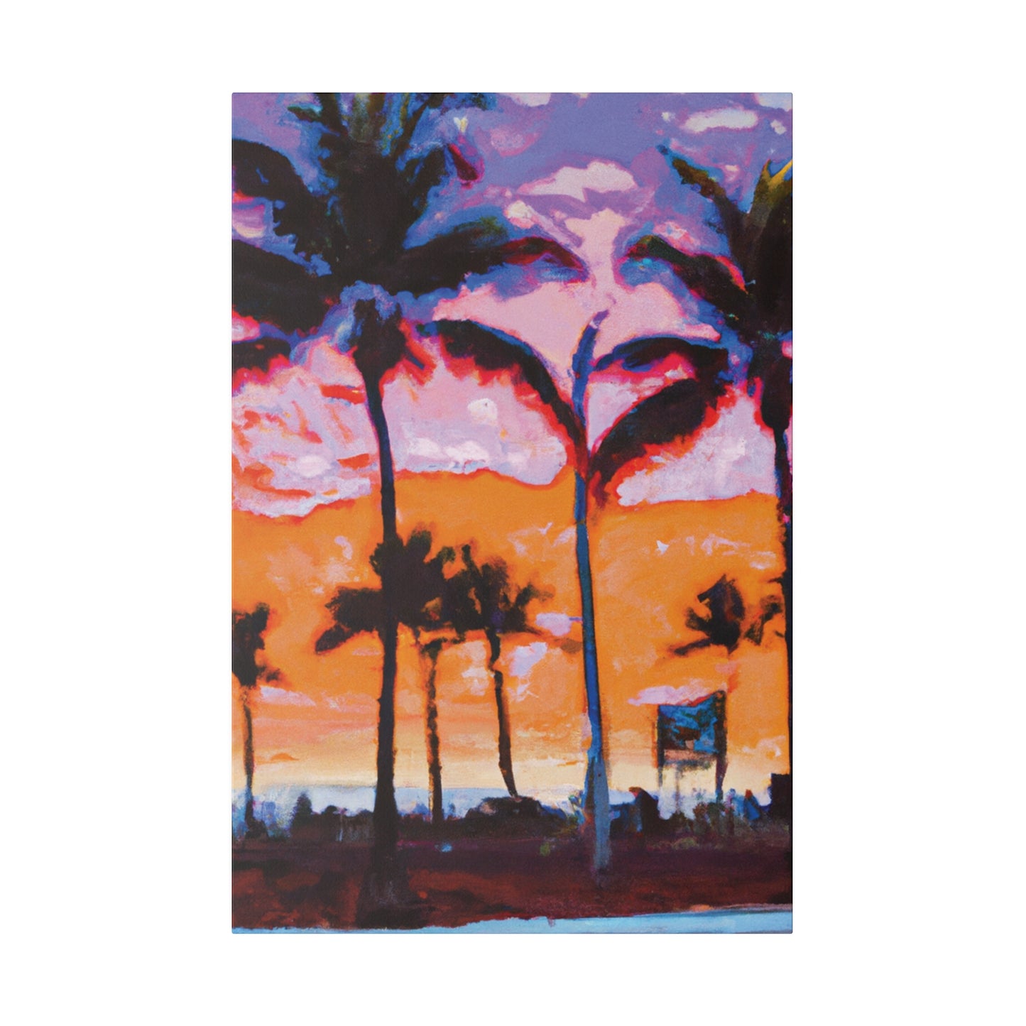 8373X - Miami Beach Sunset Painting Print | Miami | Beach | Sunset | Poster | Home Decor | Wall Art | Canvas