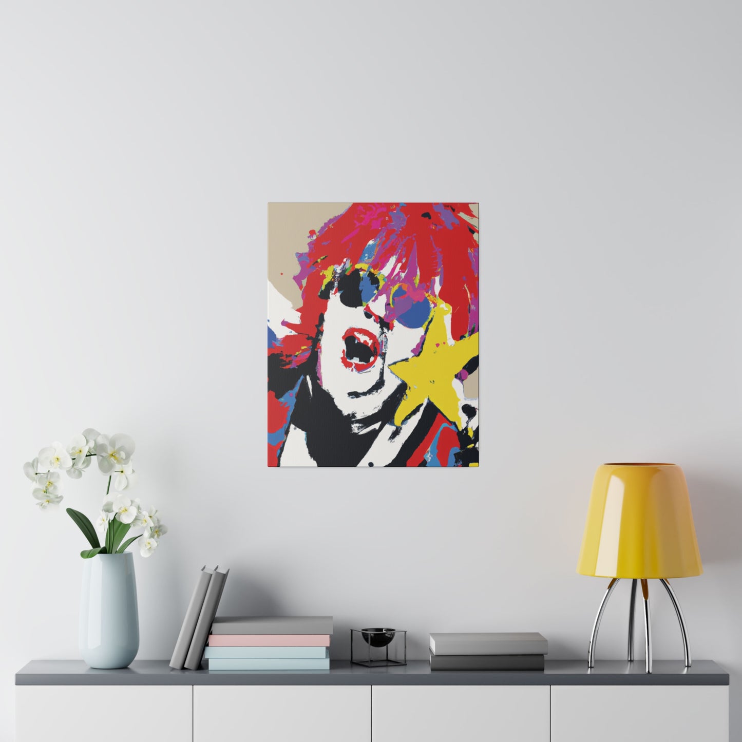 8717H - Rockstar Painting Print | Face | Abstract | Poster | Home Decor | Wall Art | Music Art | Canvas