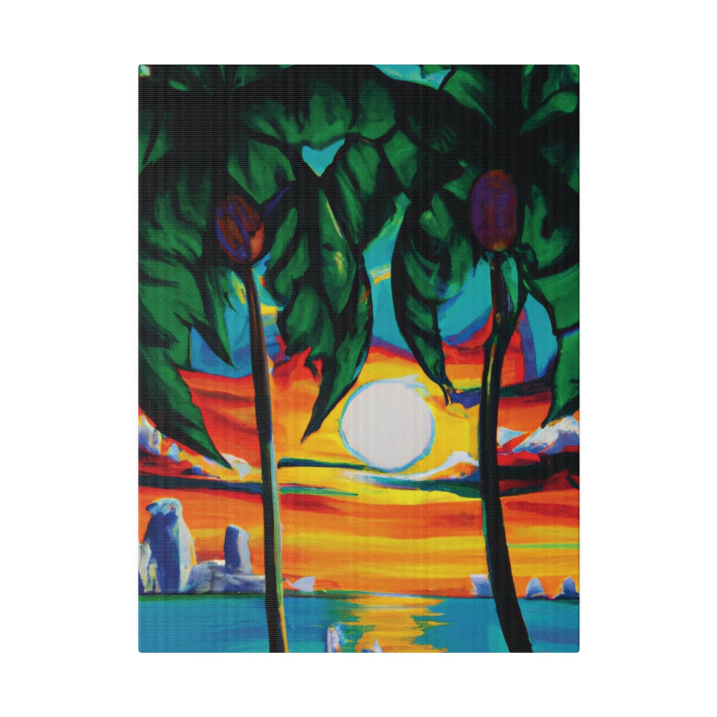 7643V - Miami Beach Sunset Painting Print | Miami | Beach | Sunset | Poster | Home Decor | Wall Art | Canvas