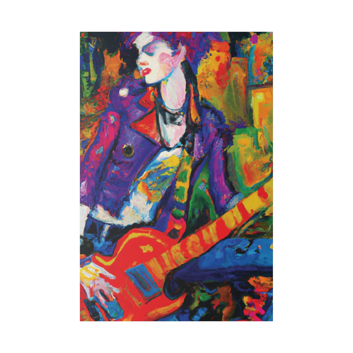 7368Q - Rockstar Oil Painting Style Print | Poster | Home Decor | Wall Art | Music Art | Canvas