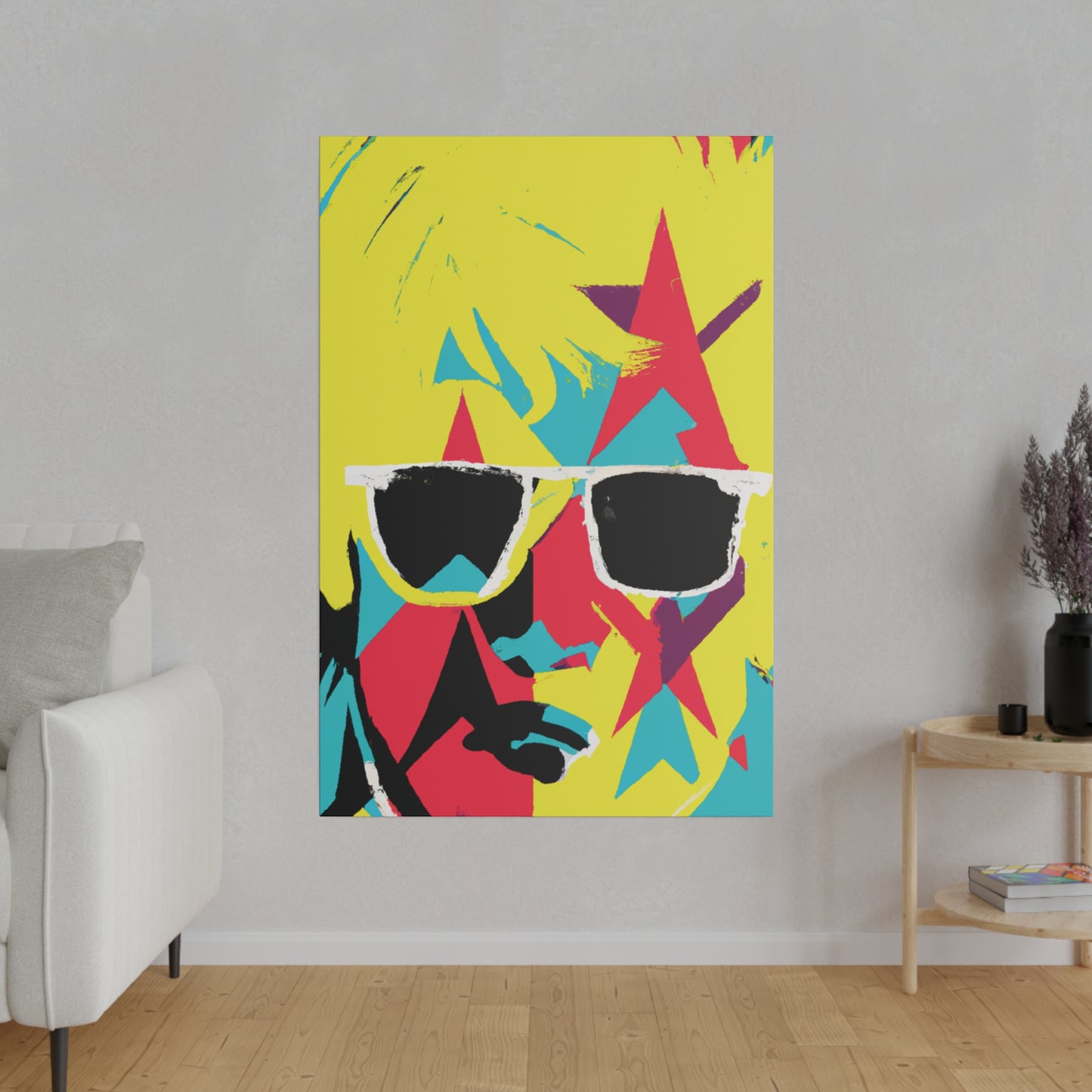 8383B - Rockstar Painting Print | Face | Abstract | Poster | Home Decor | Wall Art | Music Art | Canvas