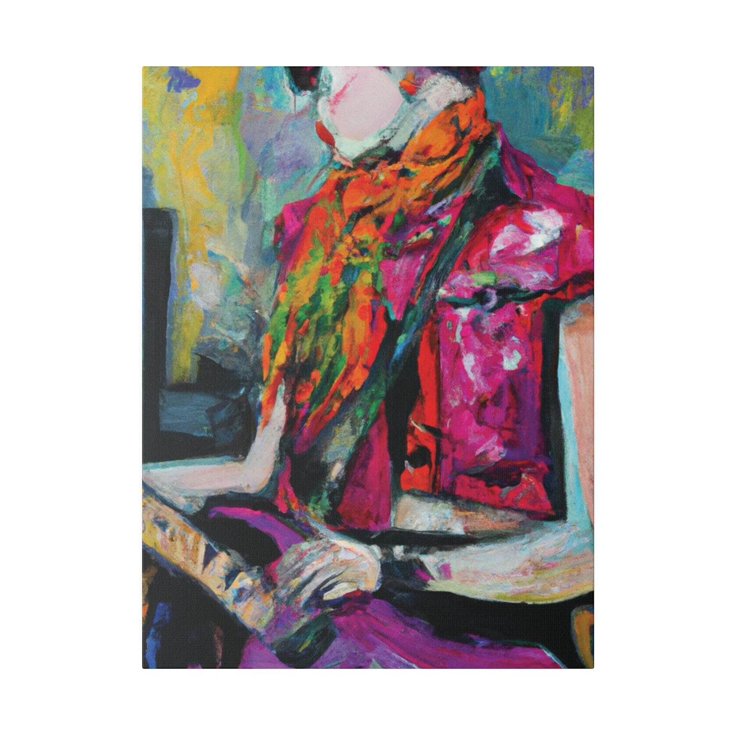 9053L - Rockstar Oil Painting Style Print | Poster | Home Decor | Wall Art | Music Art | Canvas