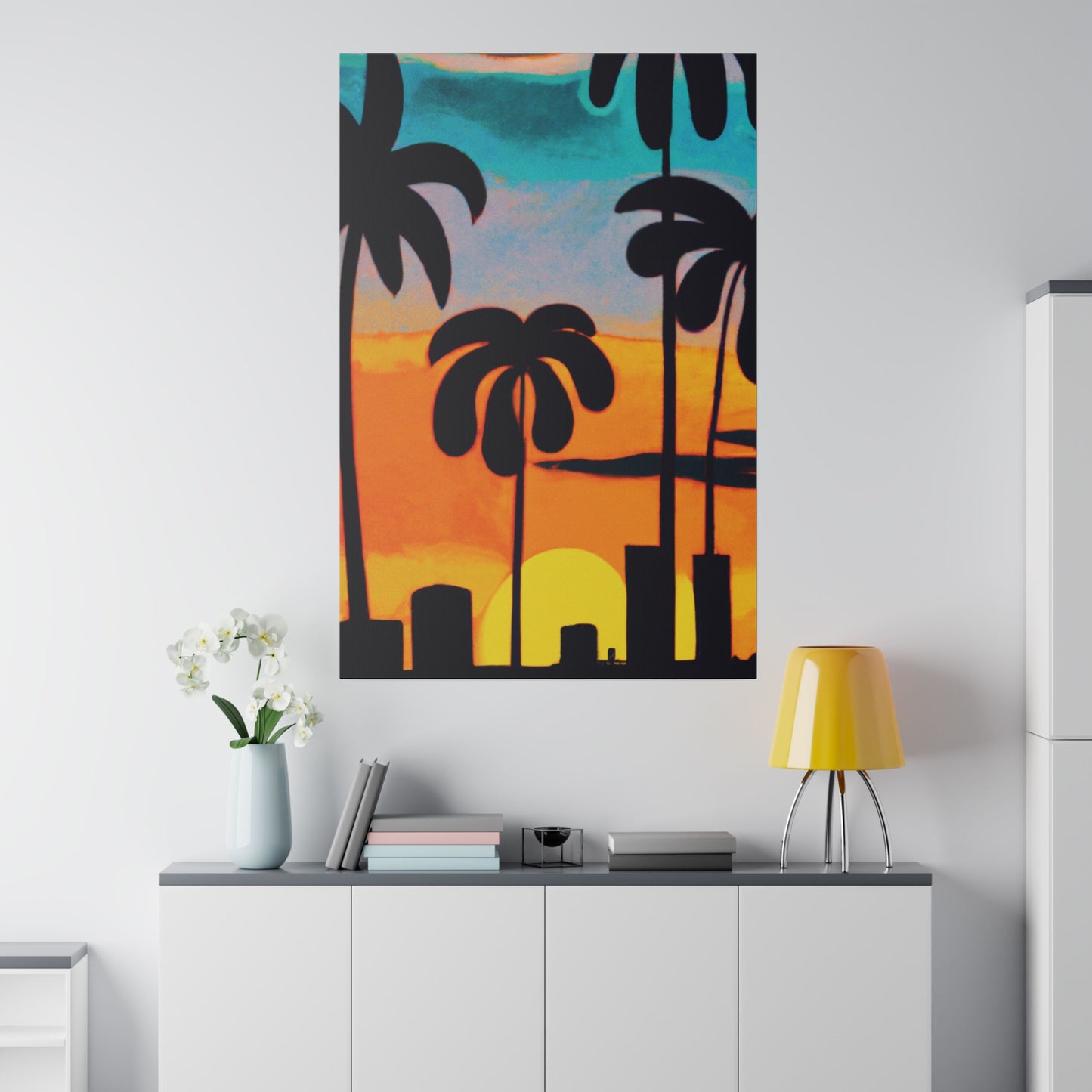 6878U - Miami Beach Sunset Painting Print | Miami | Beach | Sunset | Poster | Home Decor | Wall Art | Canvas