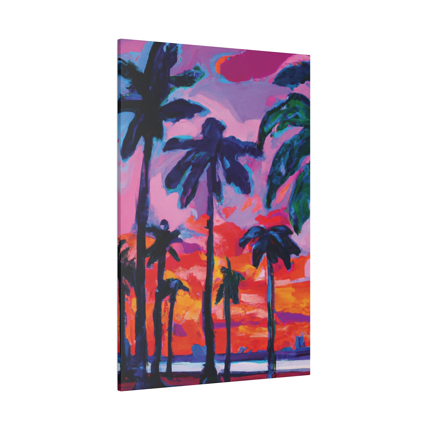 4754Q - Miami Beach Sunset Painting Print | Miami | Beach | Sunset | Poster | Home Decor | Wall Art | Canvas