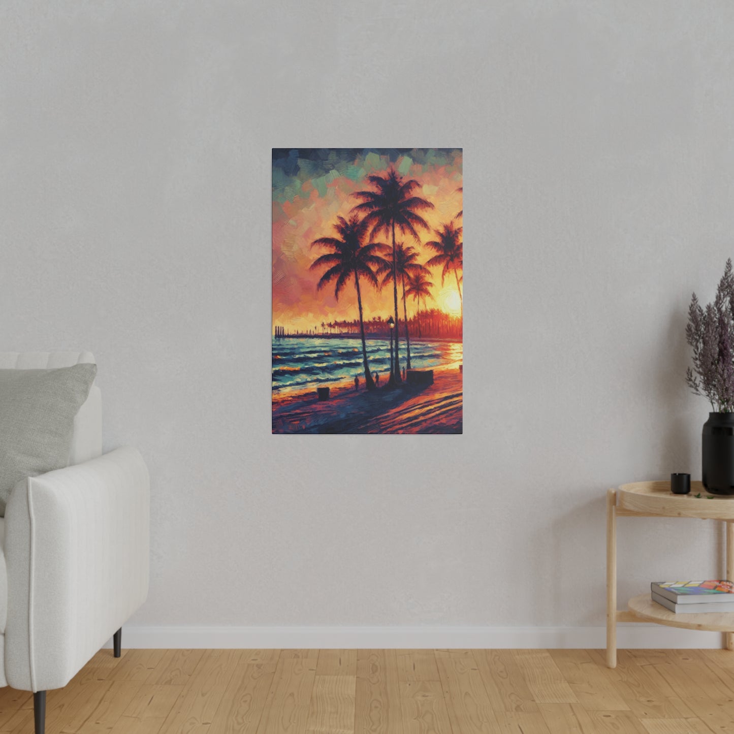 6327K - miami beach art, sunset background, ocean art work, beach art work, sunset designs, miami beach painting, miami beach print