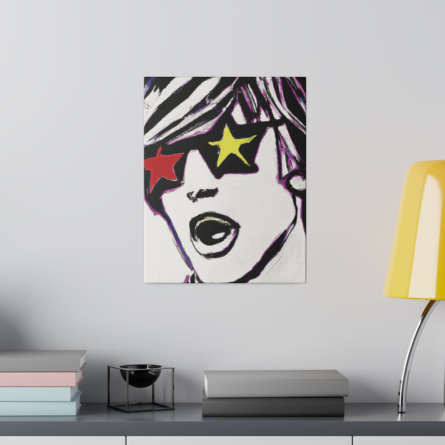 4532A - Rockstar Painting Print | Face | Abstract | Poster | Home Decor | Wall Art | Music Art | Canvas