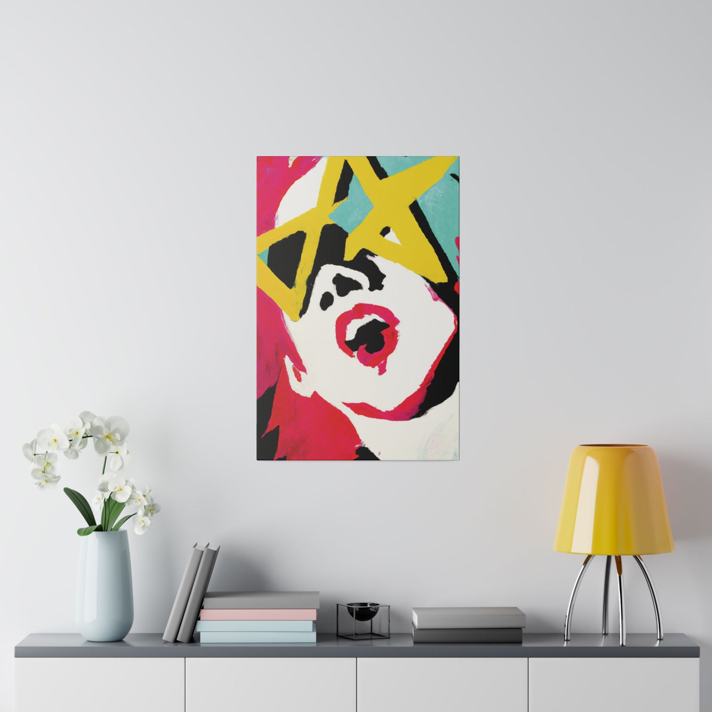 9419T - Rockstar Painting Print | Face | Abstract | Poster | Home Decor | Wall Art | Music Art | Canvas